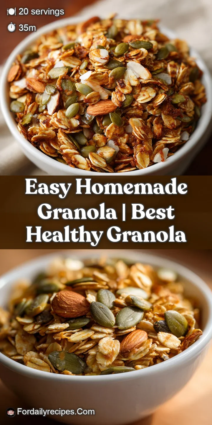 Close-up of glistening golden oat clusters, toasted sliced almonds, and plump dried berries with a sticky glaze.