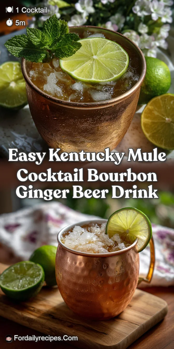 Easy Kentucky Mule Cocktail Bourbon Ginger Beer Drink