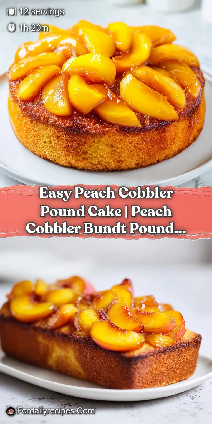 Close-up of warm, syrup-glazed peach slices resting on a dense, moist crumb of golden-brown butter cake.