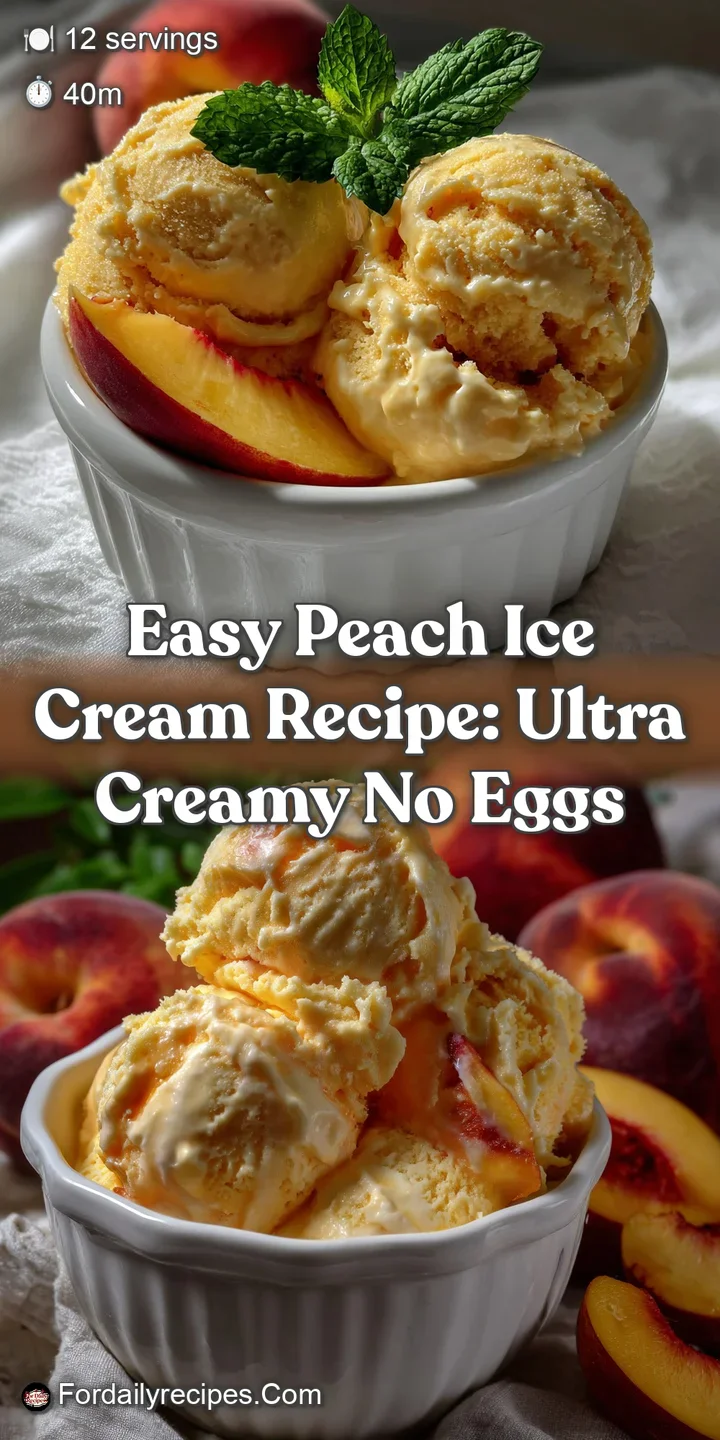 Easy Peach Ice Cream Recipe: Ultra Creamy No Eggs