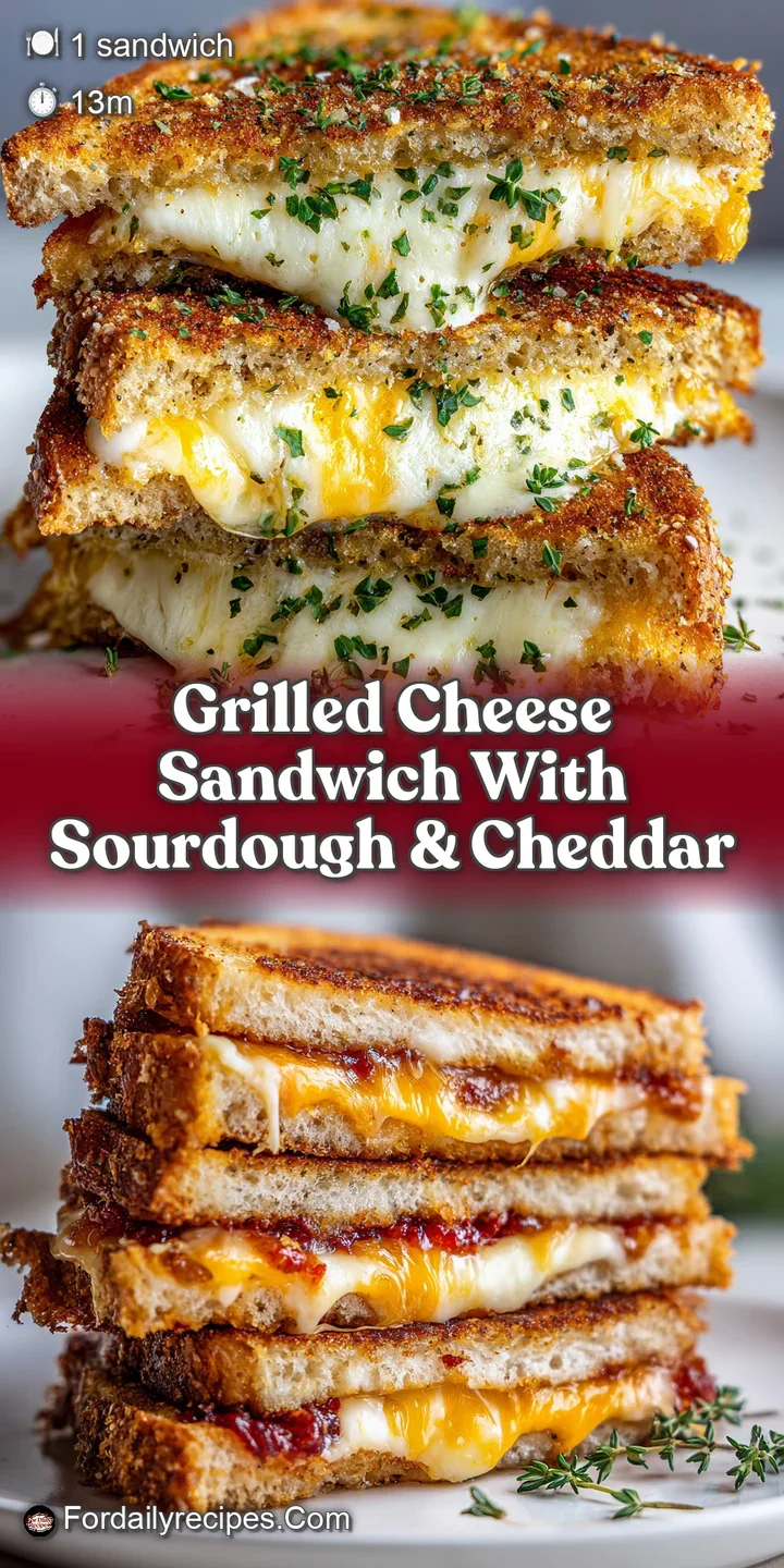 Close-up of a warm, gooey grilled cheese sandwich with bubbly, melted cheese, hinting at crispy toasted bread and a satisf...