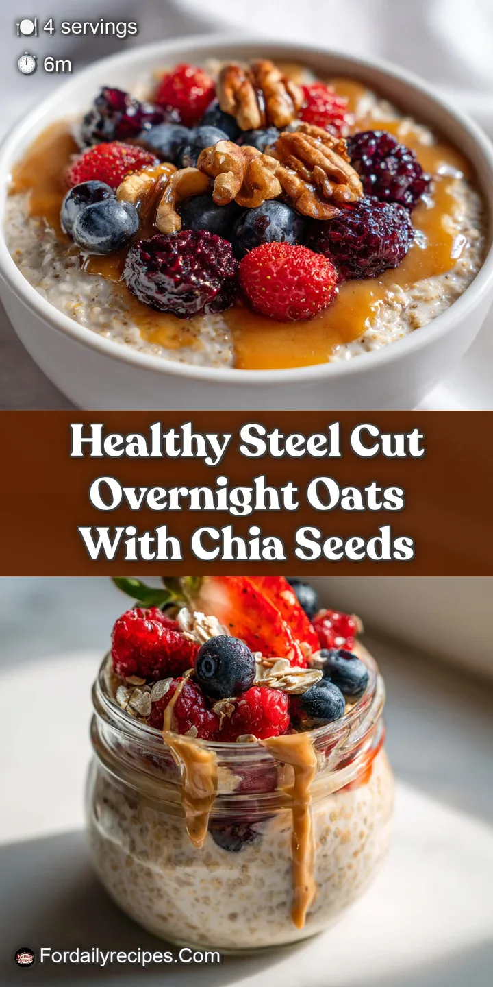 Close-up of creamy, textured steel-cut oats. Juicy blueberries and swirls of white yogurt peek through, suggesting a cool,...