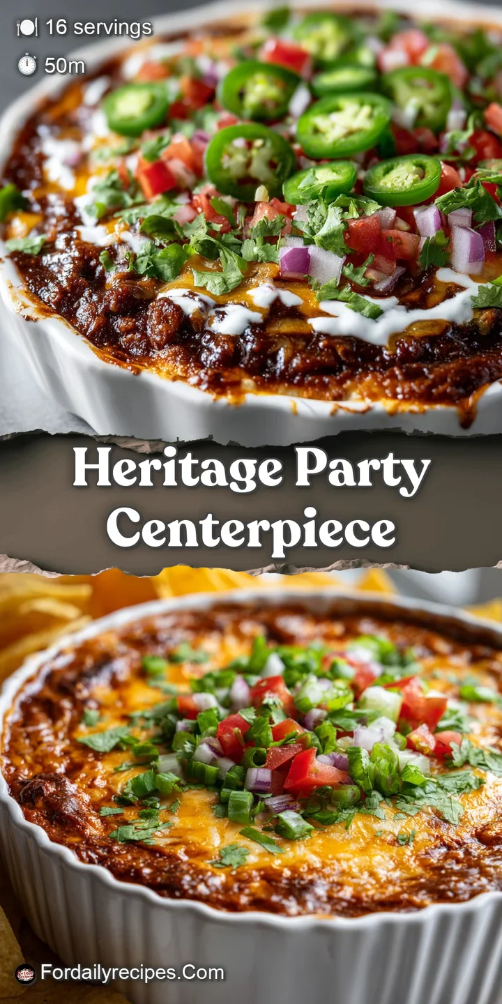 Close-up of layered bean dip, showcasing the creamy texture of the guacamole and sour cream, and the colorful toppings of ...