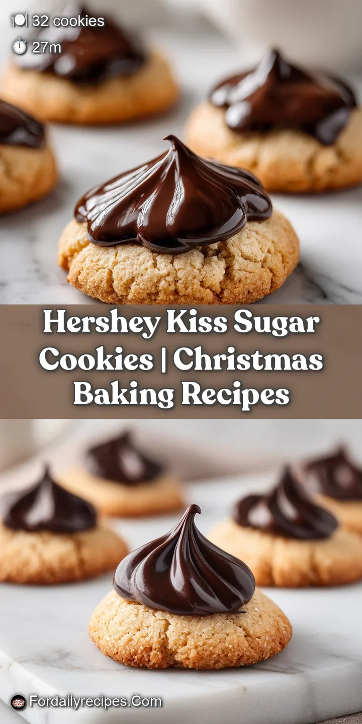 Close-up of a buttery sugar cookie with a shimmering, melted chocolate peak and a dusting of fine sugar.