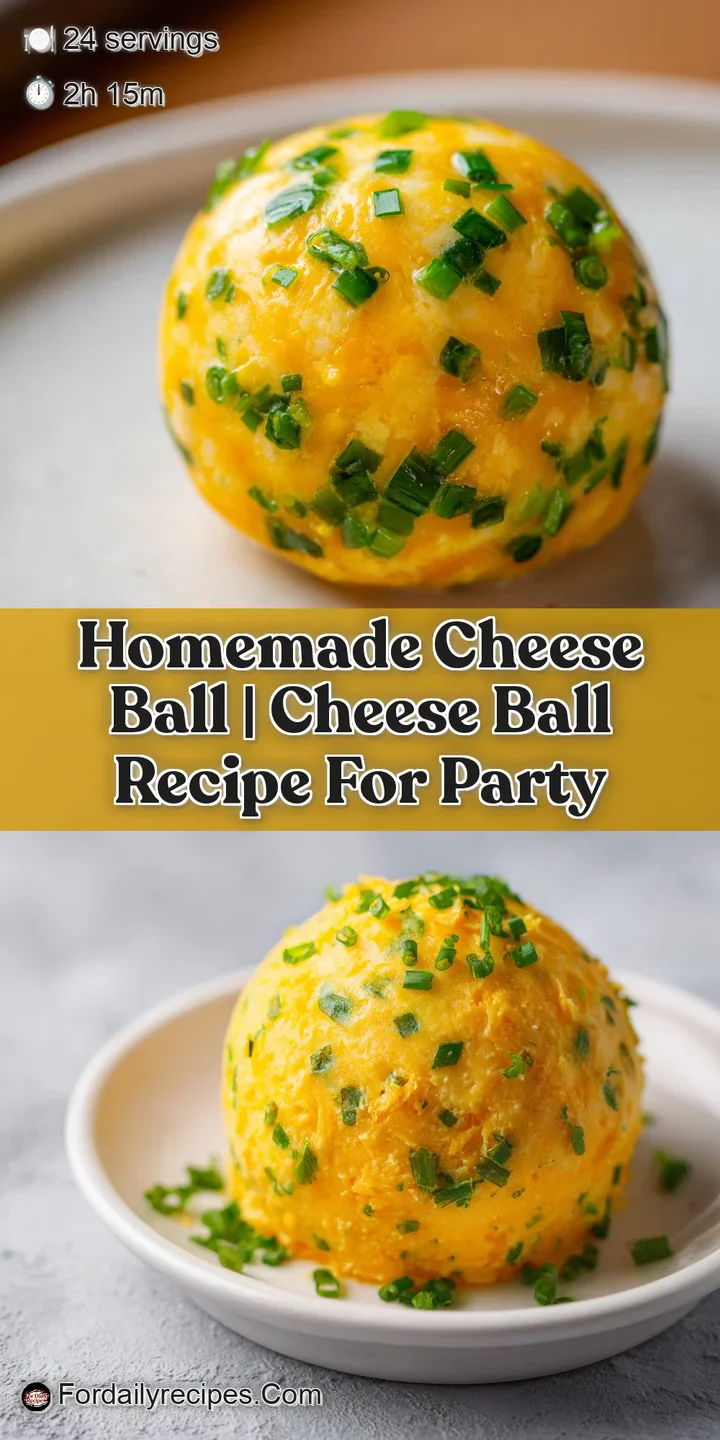 Close-up of a textured cheese sphere with crunchy brown bacon bits and a fresh sprinkle of bright green chives.