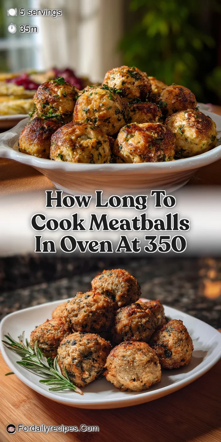 Close-up of a baked meatball with glistening, crisp edges, speckled with herbs and garlic. Captures the tempting texture a...