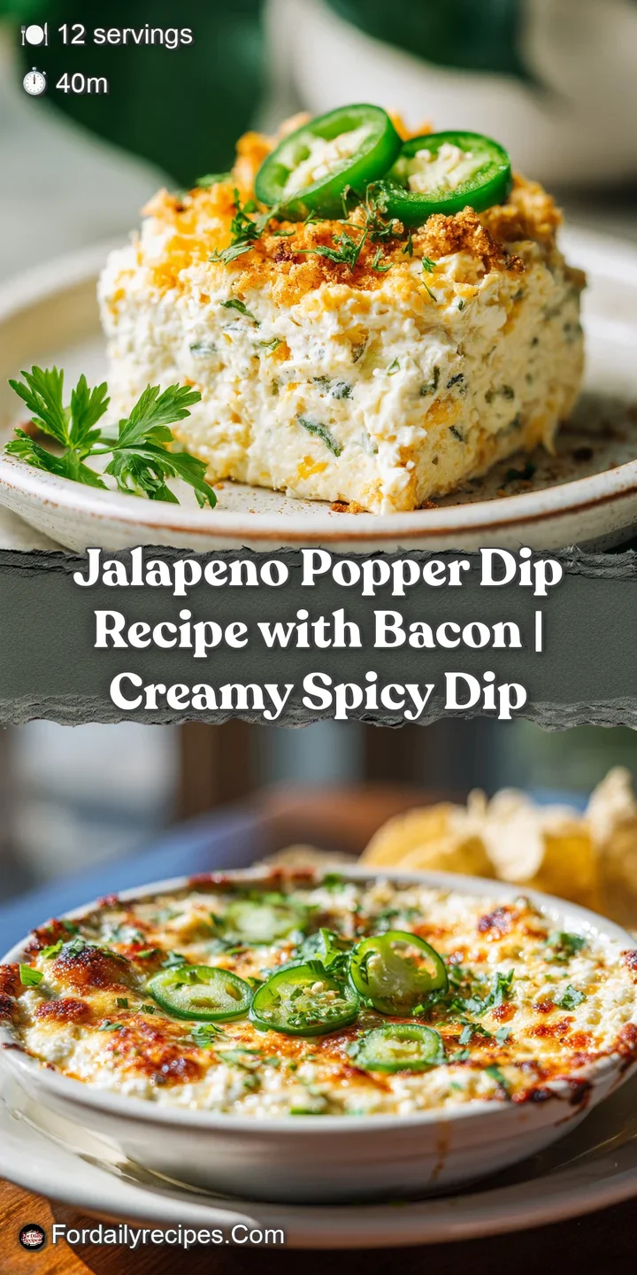 Close-up of creamy, melted cheese dip studded with smoky bacon and spicy green jalapenos. Bubbling and inviting.