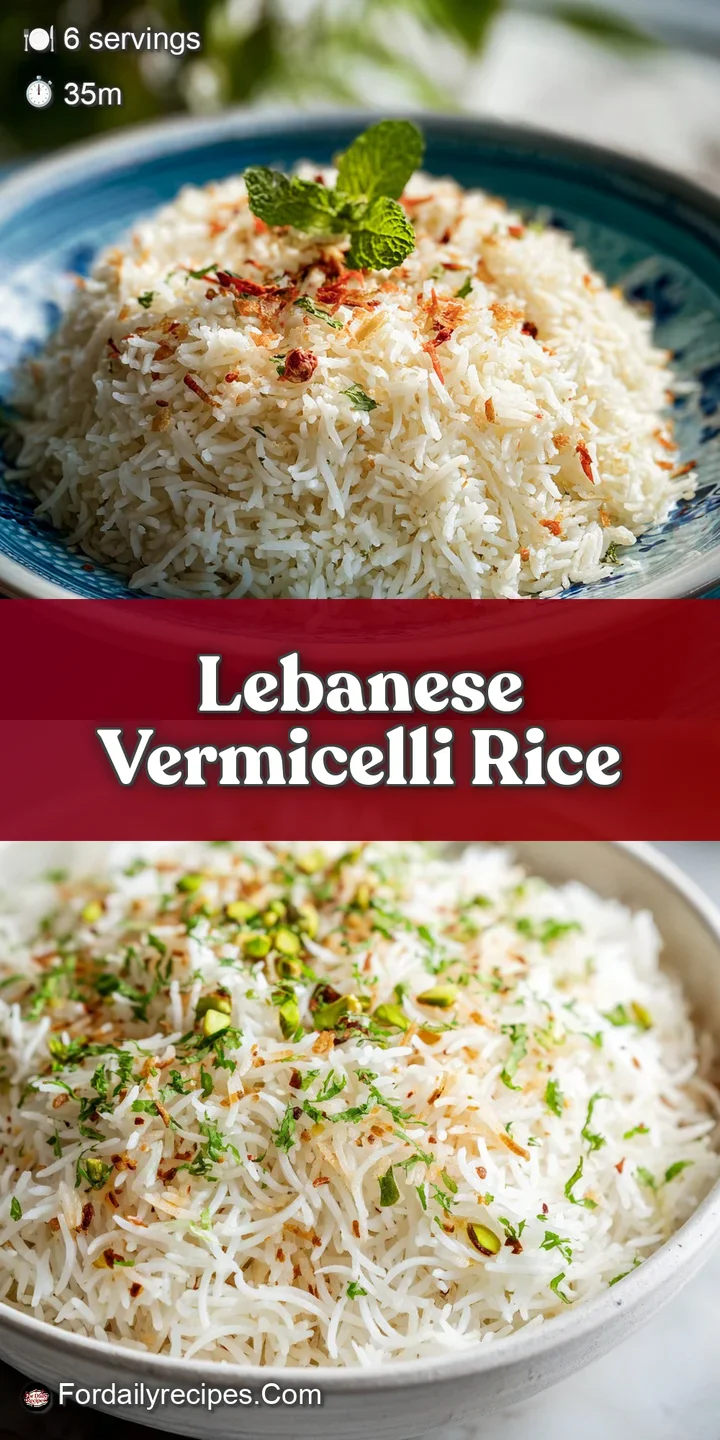 Close-up reveals the varied textures of the dish: tender grains of rice mingle with browned, crispy vermicelli strands.