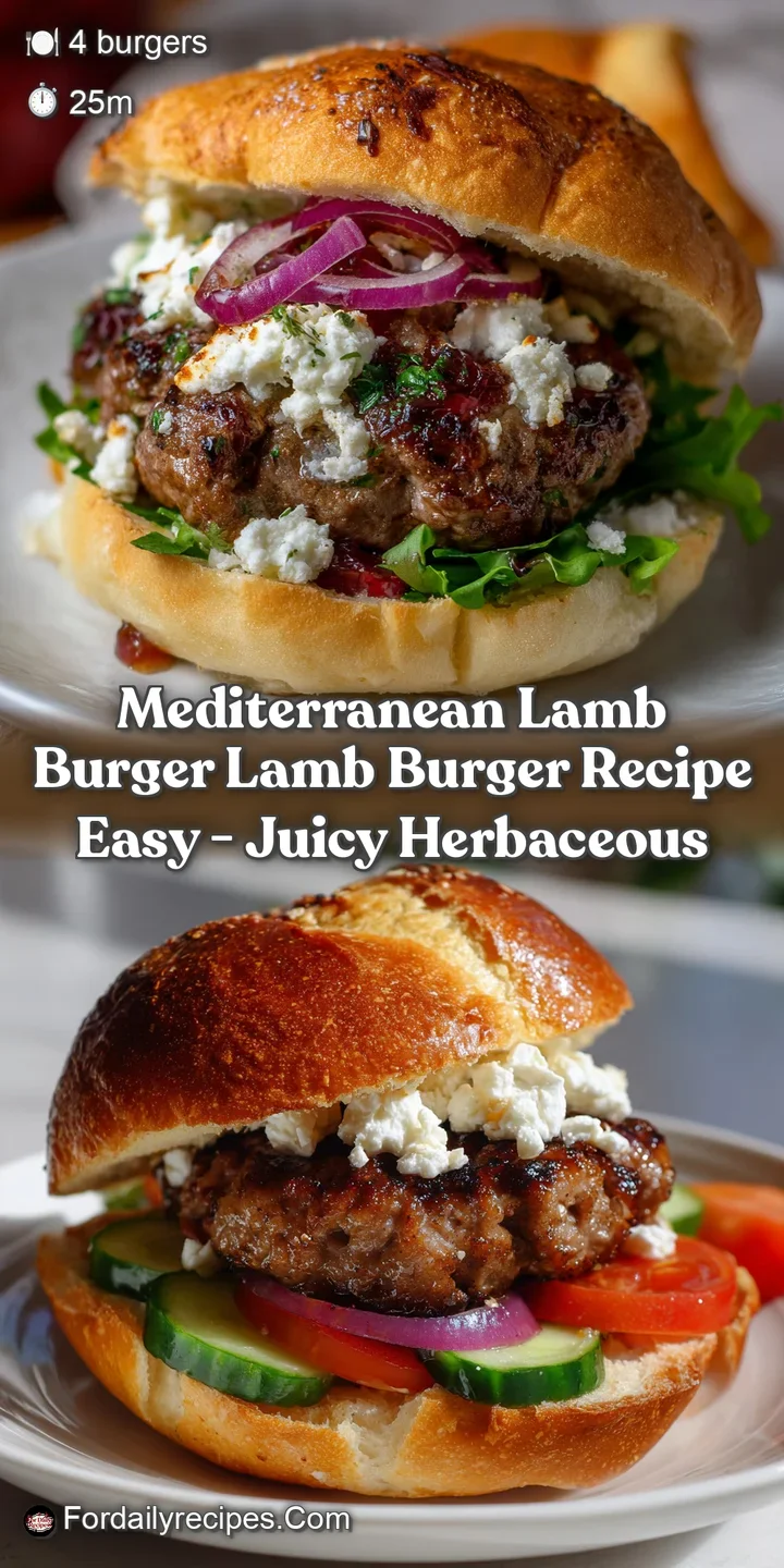 Mediterranean Lamb Burger Lamb Burger Recipe Easy - Juicy Herbaceous
