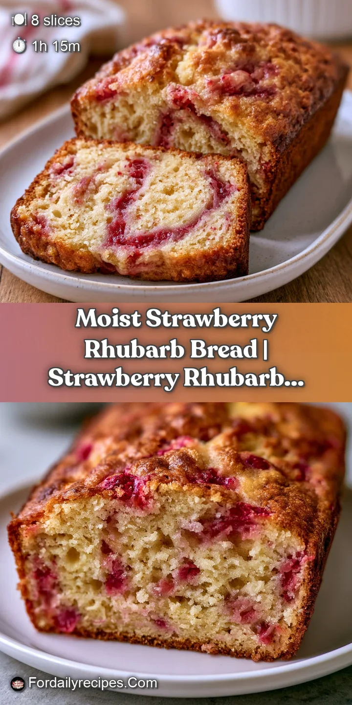Close-up of a tender, moist crumb with juicy red strawberry pieces and a light dusting of sugar on top.