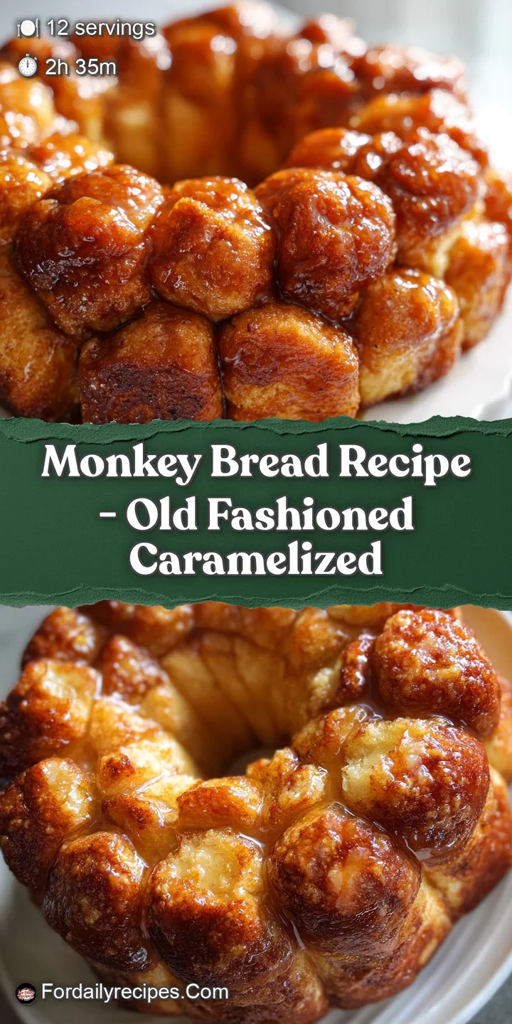 Close-up of a single pull-apart piece of monkey bread, showcasing the gooey, sugary glaze and soft, airy interior. Cinnamo...