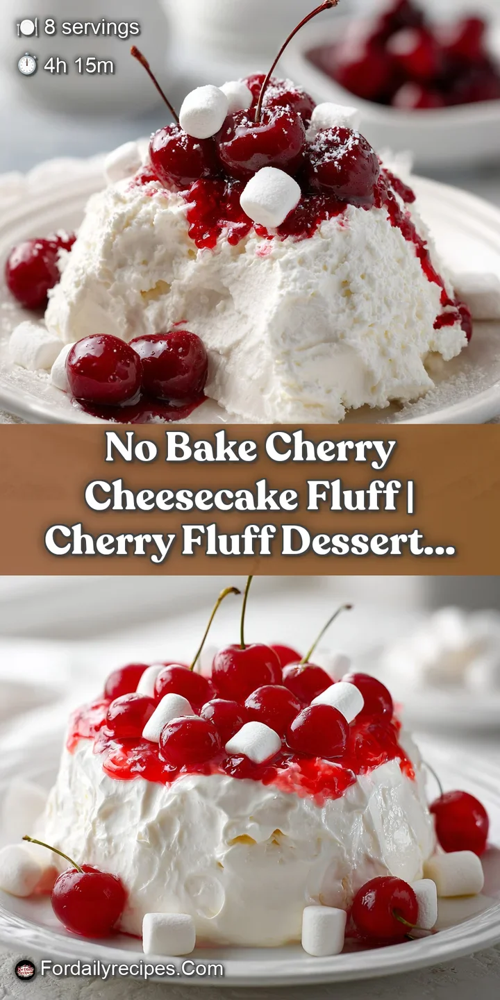 Close-up of light, velvety pink cream folded with glossy red cherries, showing a soft and airy whipped texture.