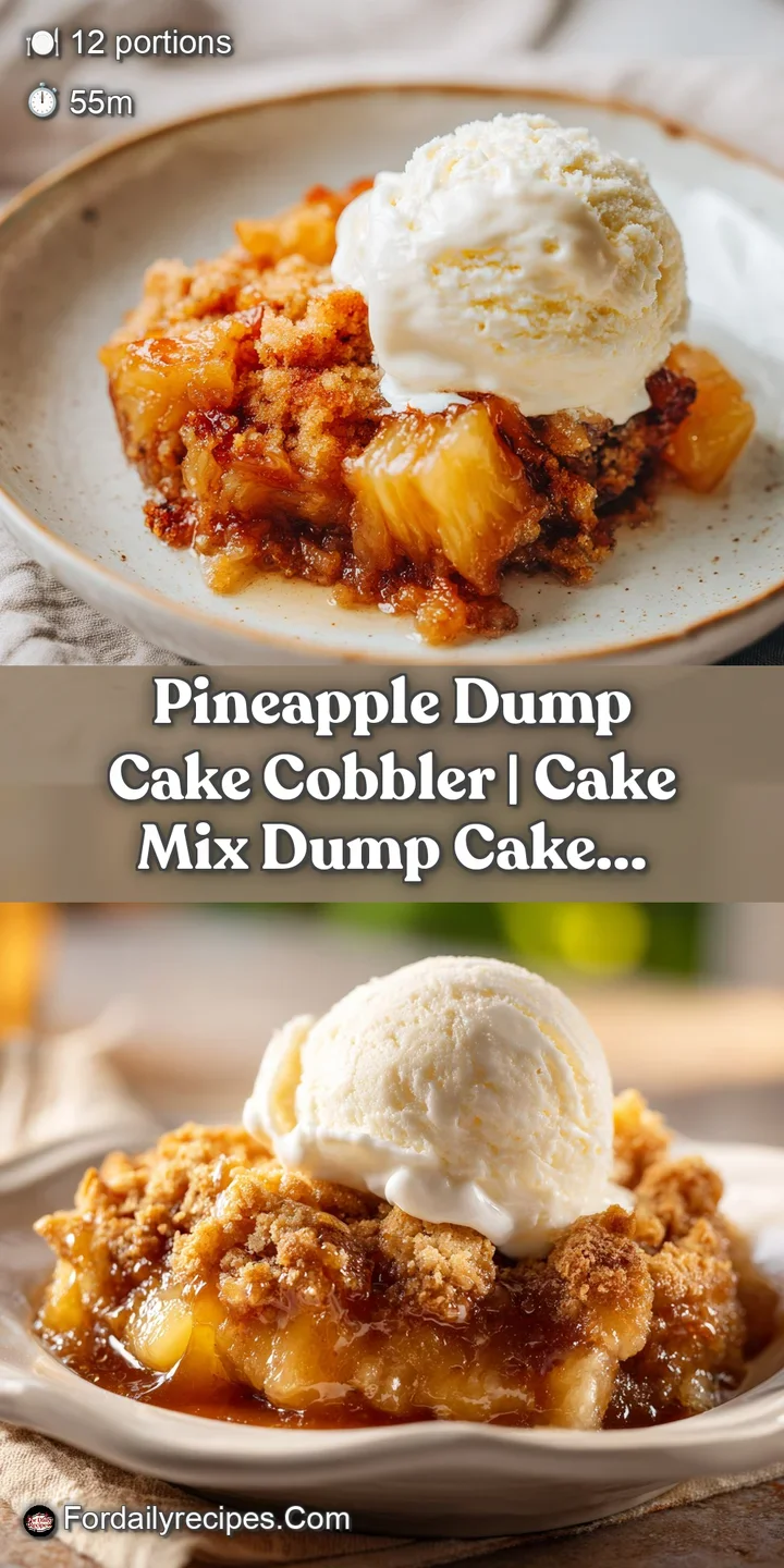 Close-up of a fork digging into tender pineapple cobbler with a buttery, crumbly topping.