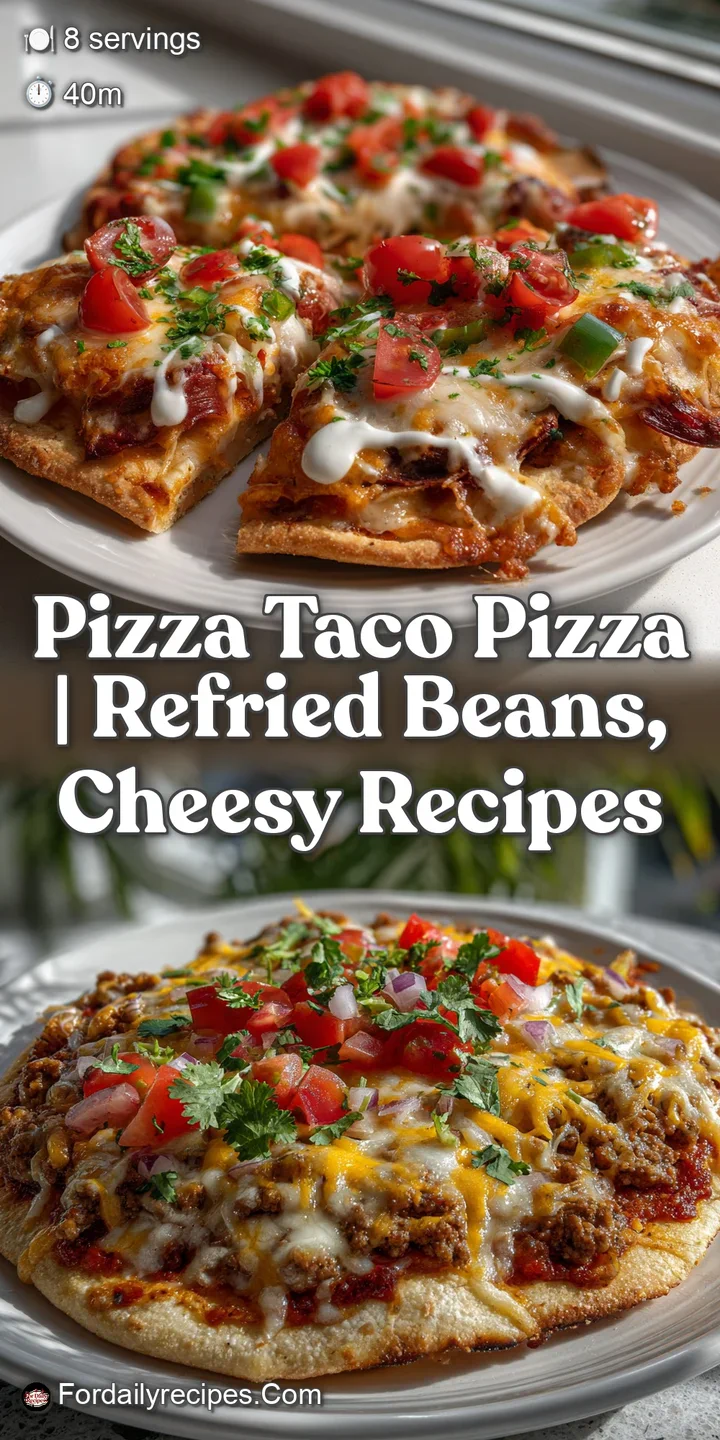 Pizza Taco Pizza | Refried Beans Cheesy Recipes