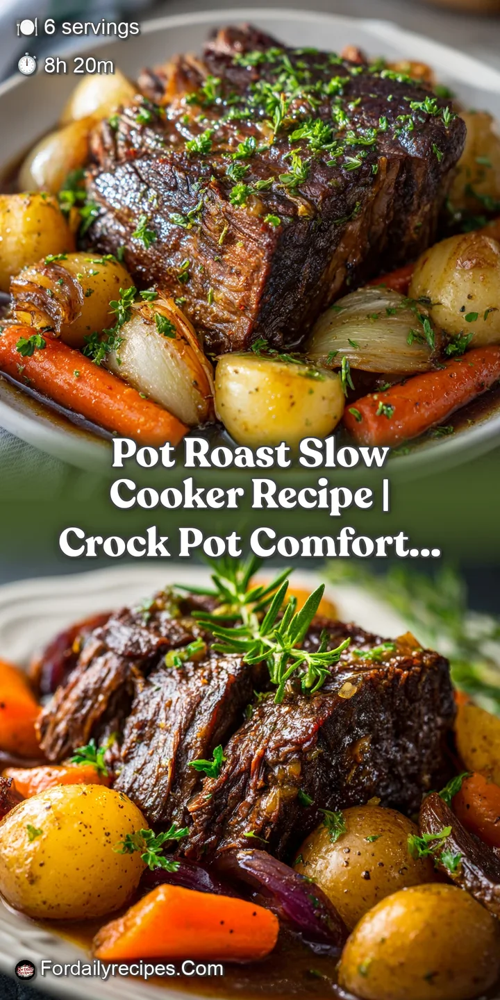 Close-up of a tender, shredded pot roast bathed in a deep, rich sauce, hinting at a comforting, warm meal.