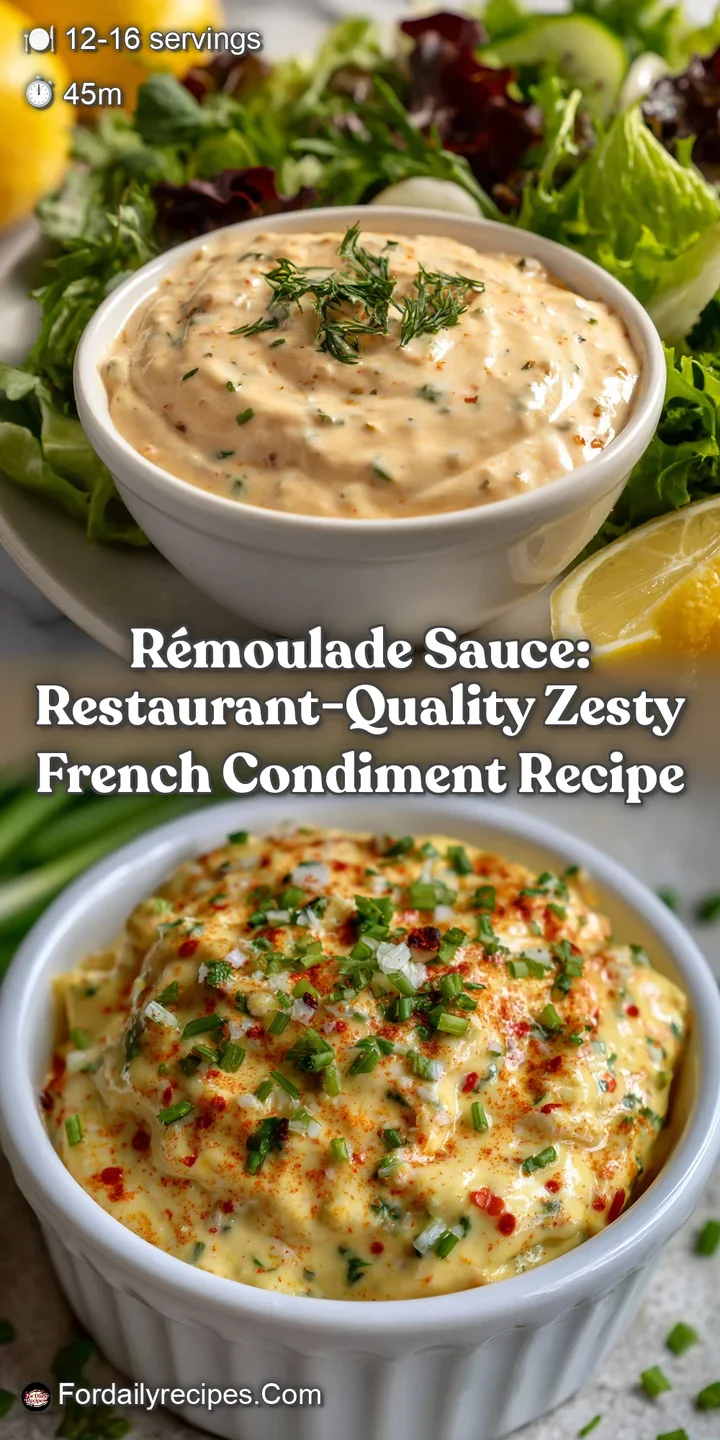 R&eacute;moulade Sauce: Restaurant-Quality Zesty French Condiment Recipe