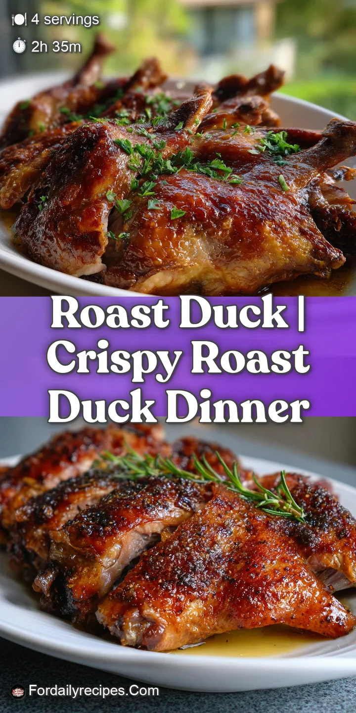 Close-up of roast duck skin, revealing its deep golden brown color and perfectly rendered fat, hinting at savory richness.