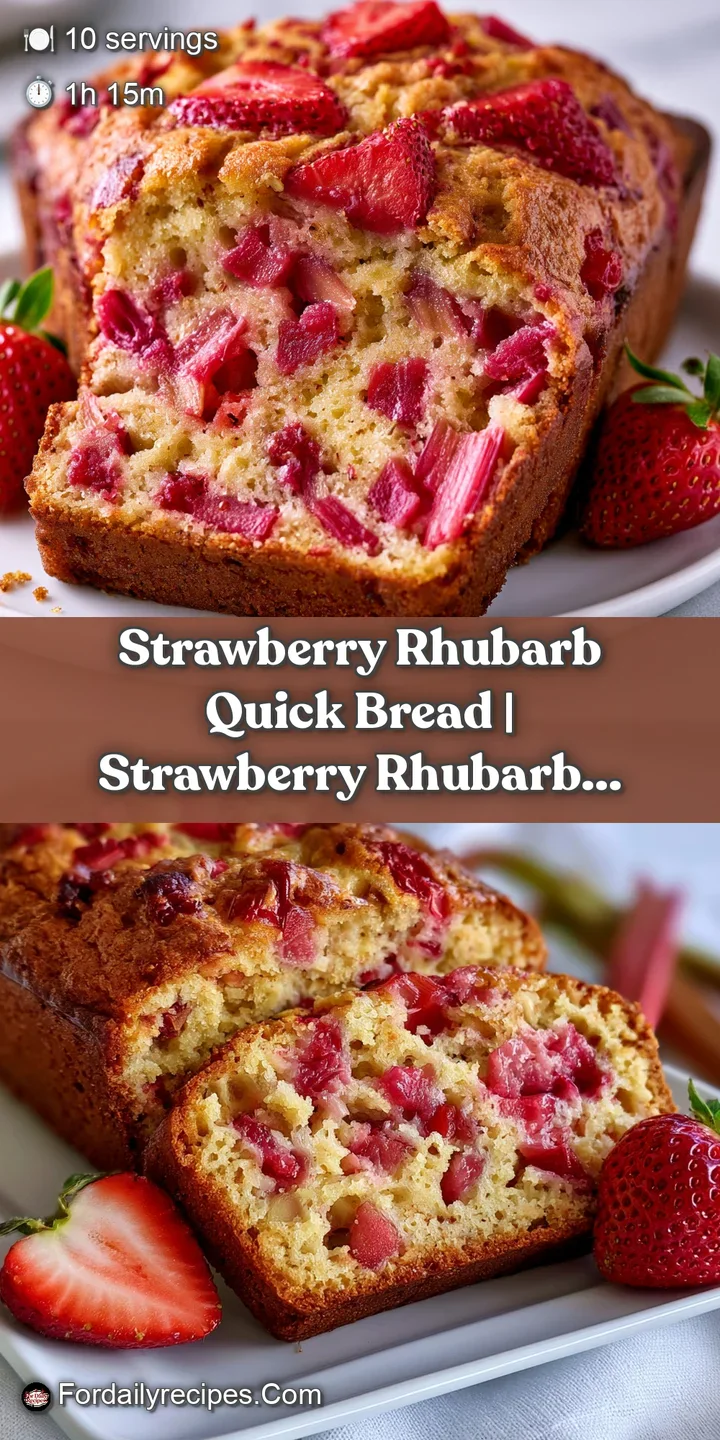 Close-up of a moist bread crumb with jammy red strawberry swirls and a glistening, sugary golden-brown top.
