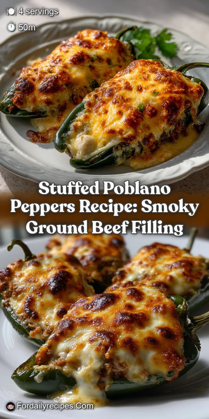 Stuffed Poblano Peppers Recipe: Smoky Ground Beef Filling