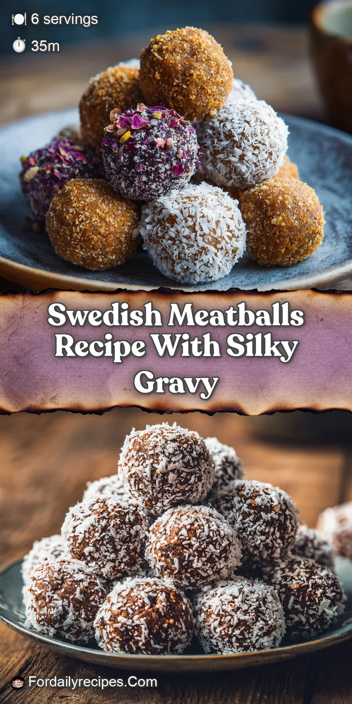 Appetizing close-up showcases tender Swedish meatballs simmering in a luscious cream sauce, hints of dill and spice visible.