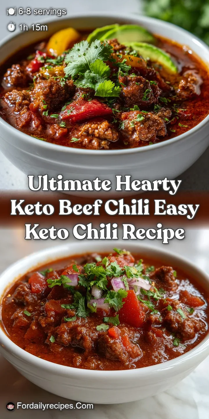 Ultimate Hearty Keto Beef Chili Easy Keto Chili Recipe