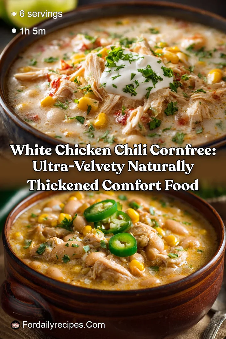 White Chicken Chili CornFree: Ultra-Velvety Naturally Thickened Comfort Food