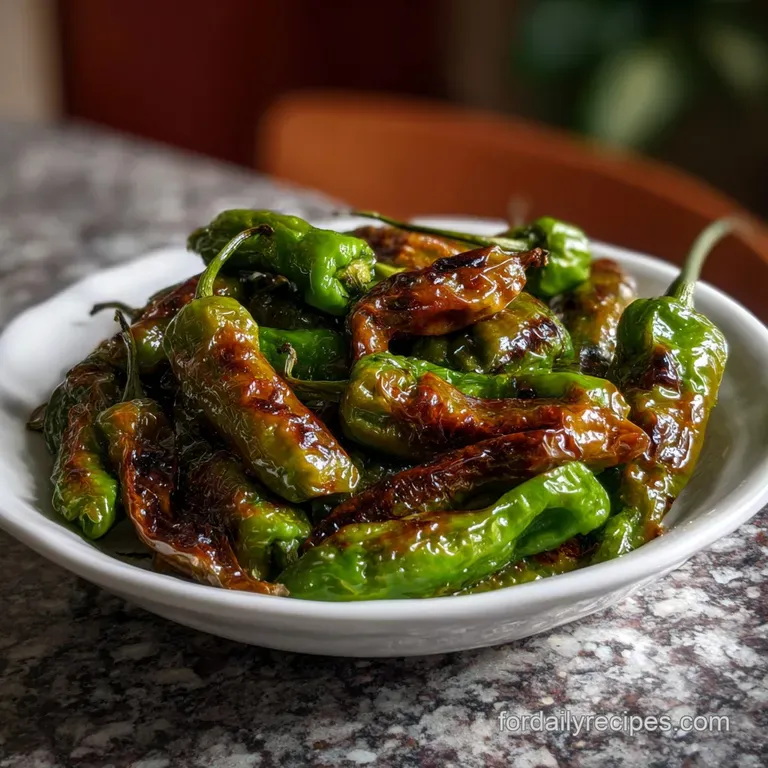 The 10 Minute Blistered Shishito Peppers Recipe presentation