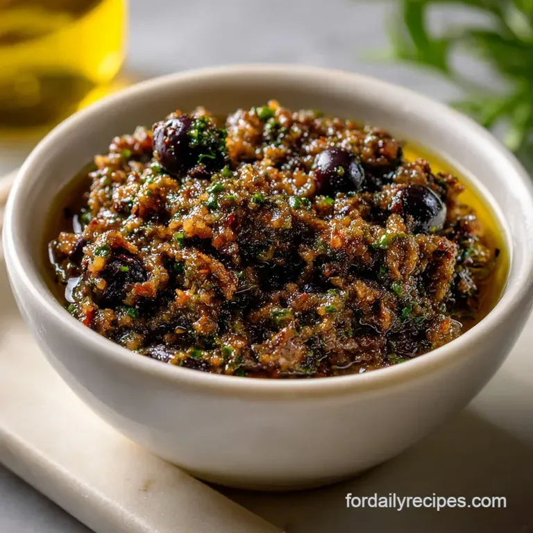 The Only 10 Minute Olive Tapenade Recipe presentation