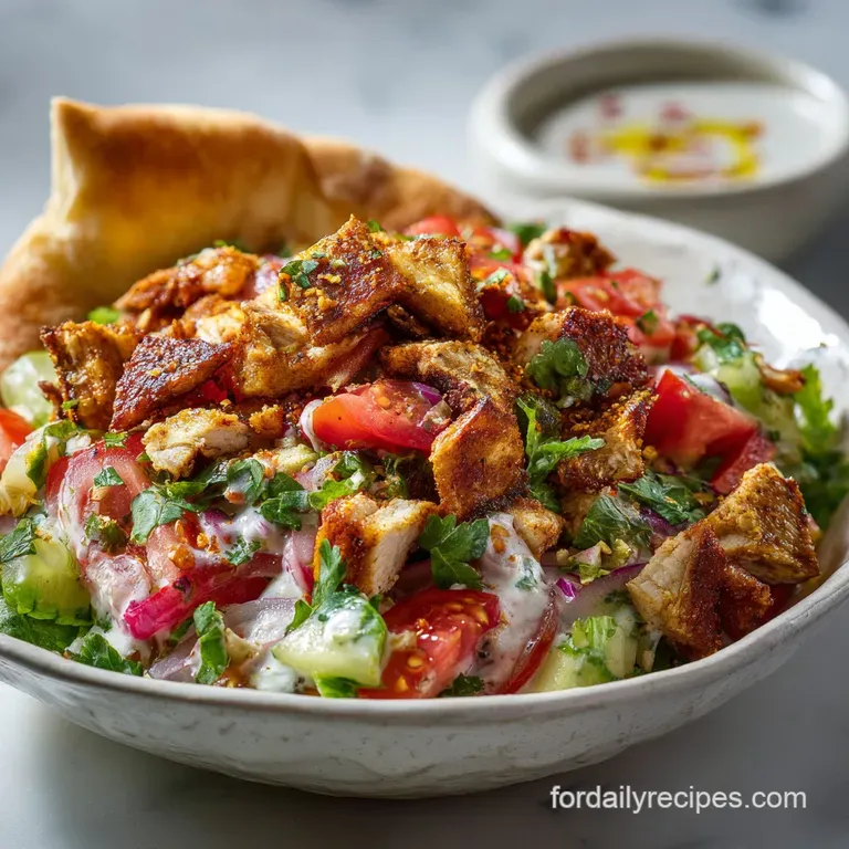 Authentic Fattoush Salad Recipe with Crispy Pita