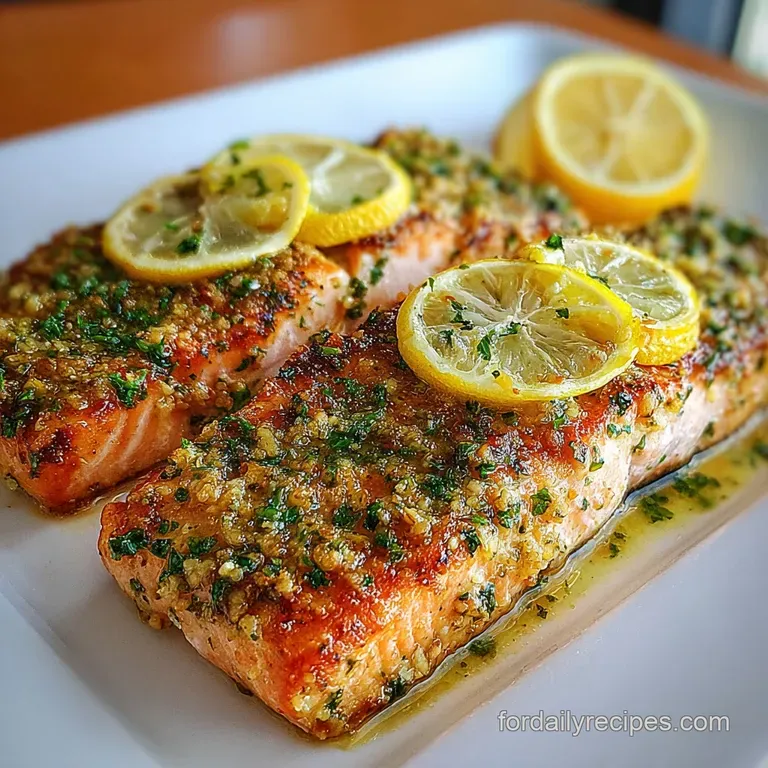 Baked Salmon at 350 with Lemon and Garlic