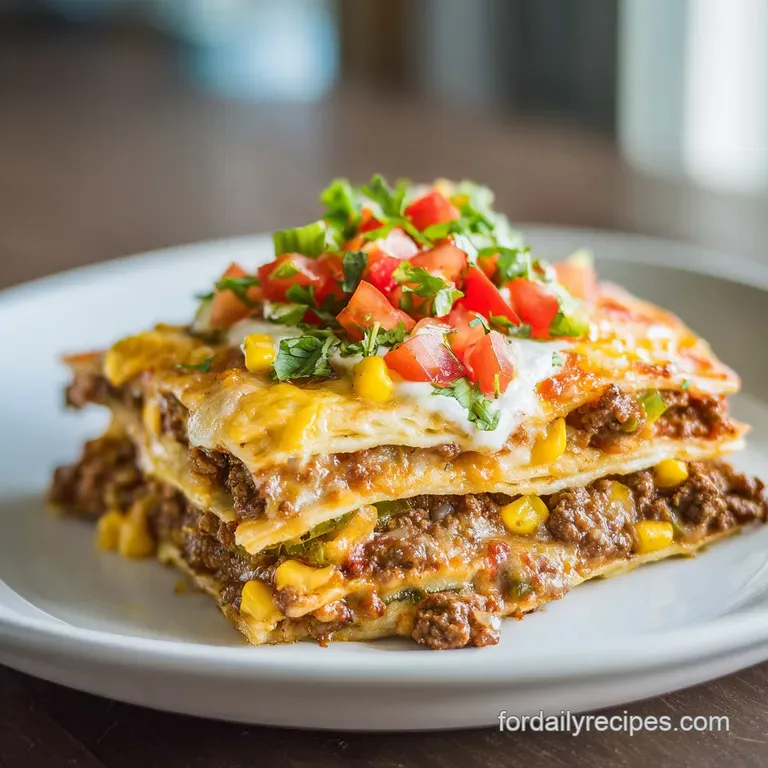 Beef Enchilada Casserole with Corn Tortillas