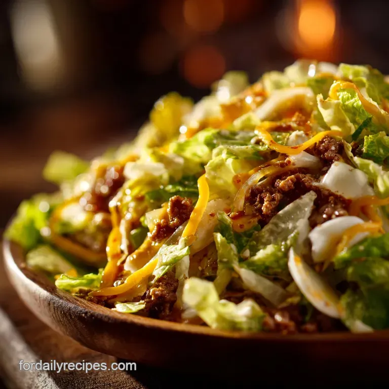 Big Mac Salad with Chefs Special Sauce presentation