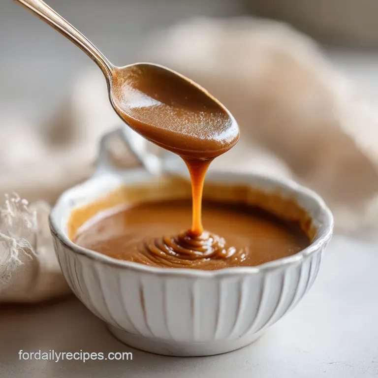 Golden-brown gravy ladled over creamy mashed potatoes. Parsley flecks add vibrant green, hinting at the dish's savory depth.