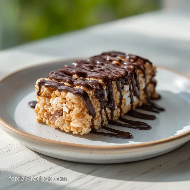 Butterfinger Rice Krispie Treat with Chocolate