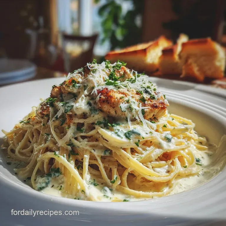 Chicken Garlic Parmesan Pasta: Silky & Crisp