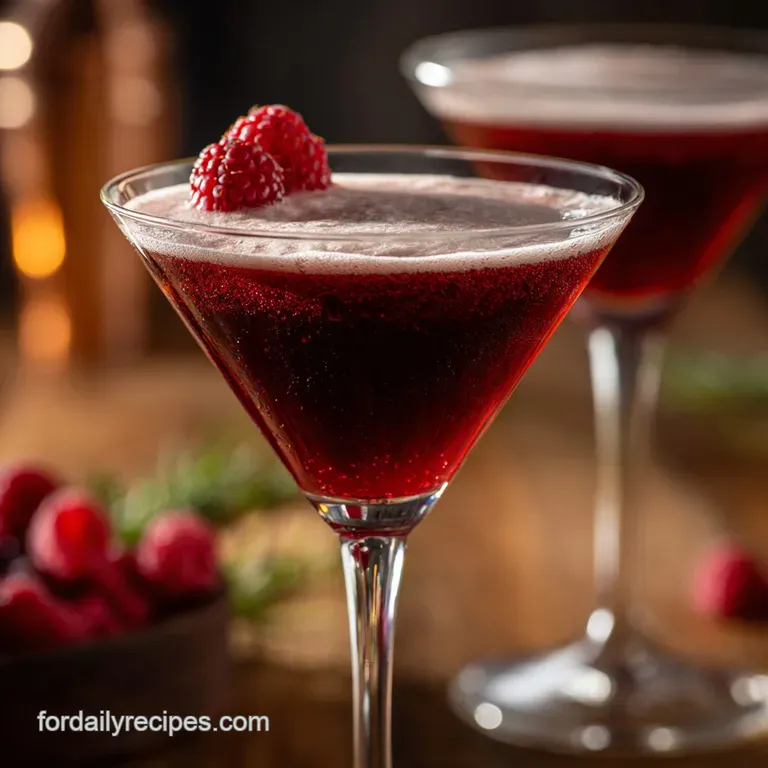 French Martini Cocktail Recipe: Tropical Sweetness Meets Tart Chambord presentation