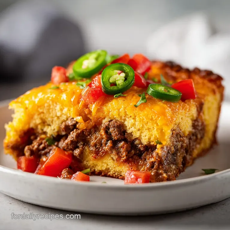 Beefy Cowboy Cornbread Casserole