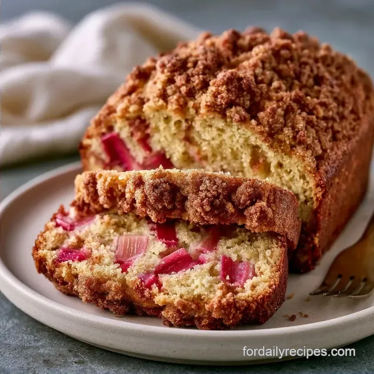 Old Fashioned Creamy Rhubarb Quick Bread