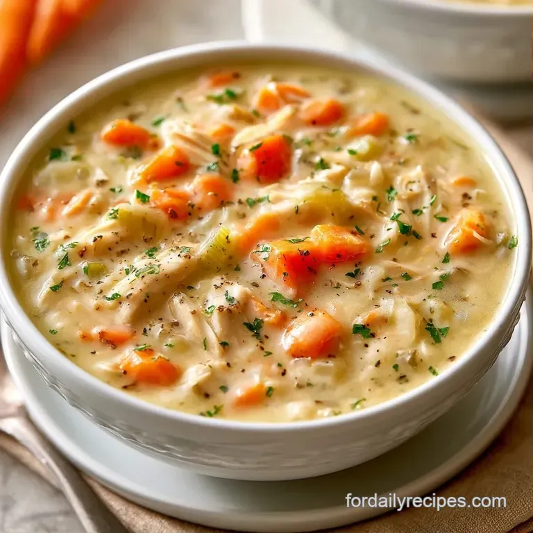 Steaming pale yellow soup in a white ceramic bowl set on a rustic wooden table with a folded linen napkin nearby.
