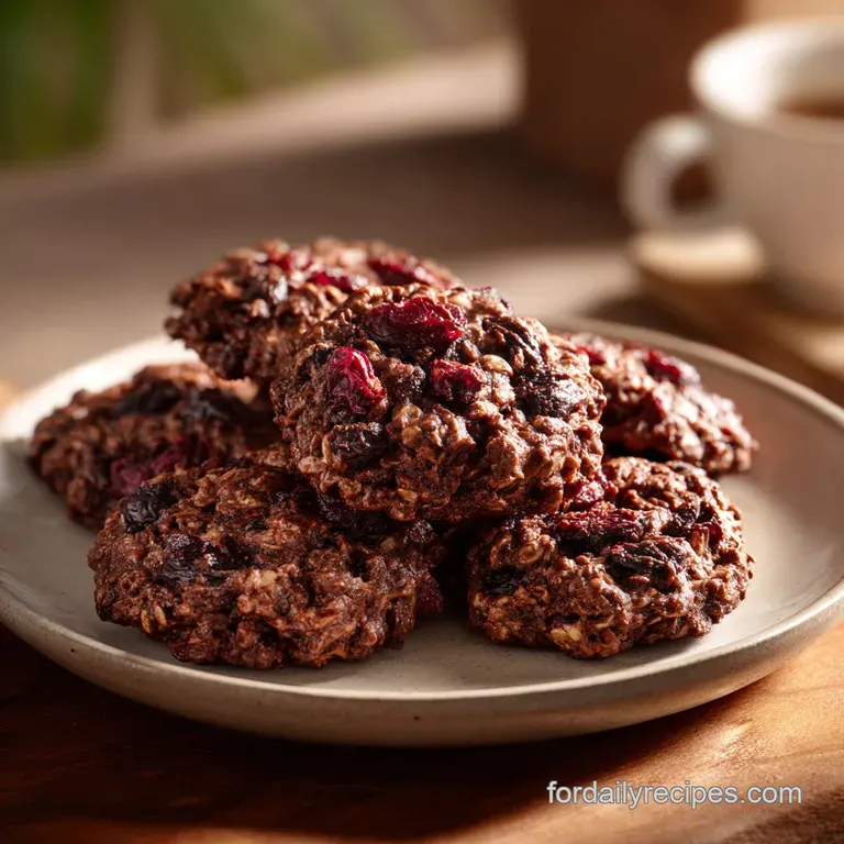 Dark Chocolate Cherry Oatmeal Cookies