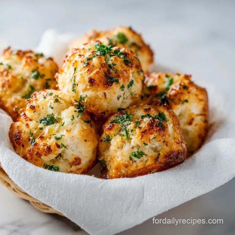 Warm, crispy parmesan bread bites piled high on a rustic wooden board with a side of marinara.