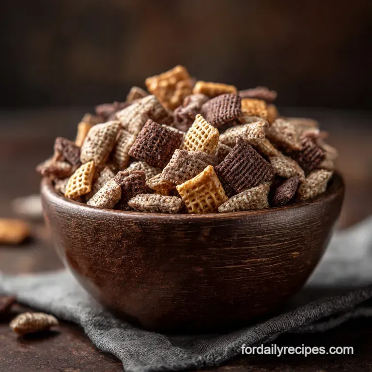 Proper Muddy Buddies (Puppy Chow) Recipe Ready in 35 Mins presentation