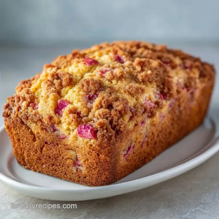 Easy Rhubarb Quick Bread: Buttery Streusel