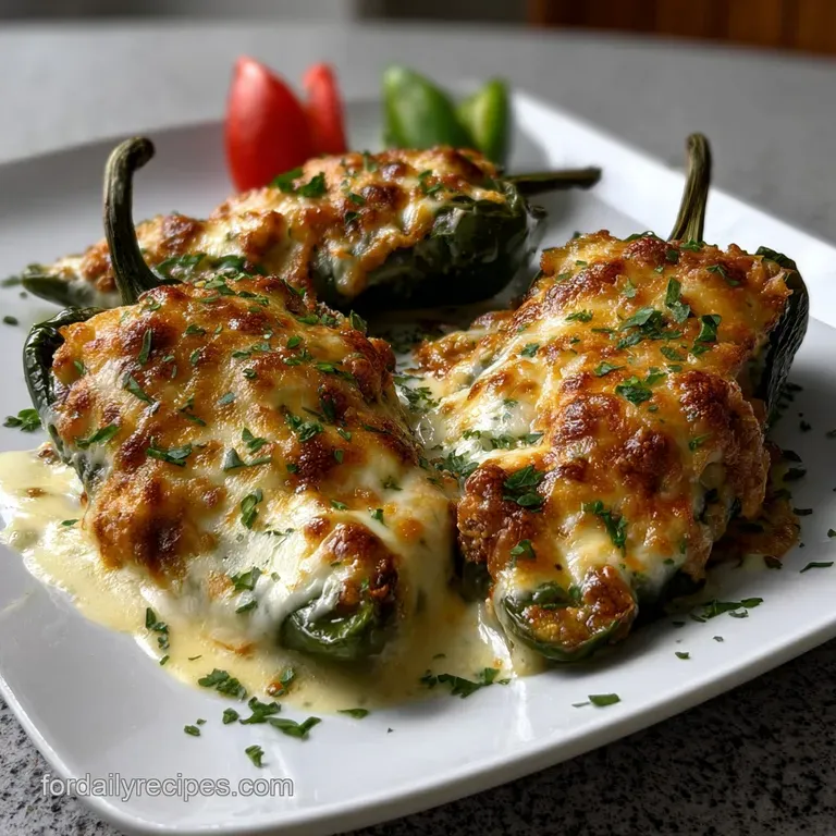 Stuffed Poblano Peppers: Smoky & Velvety Filling presentation