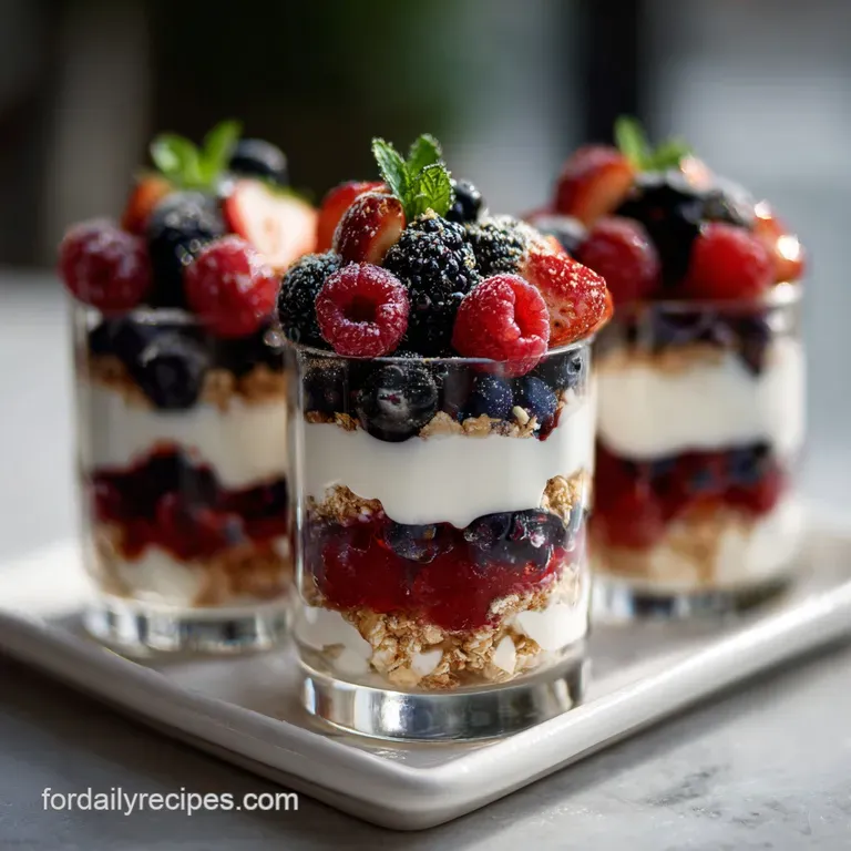 Festive New Years Eve Parfait Dessert: Champagne Berry