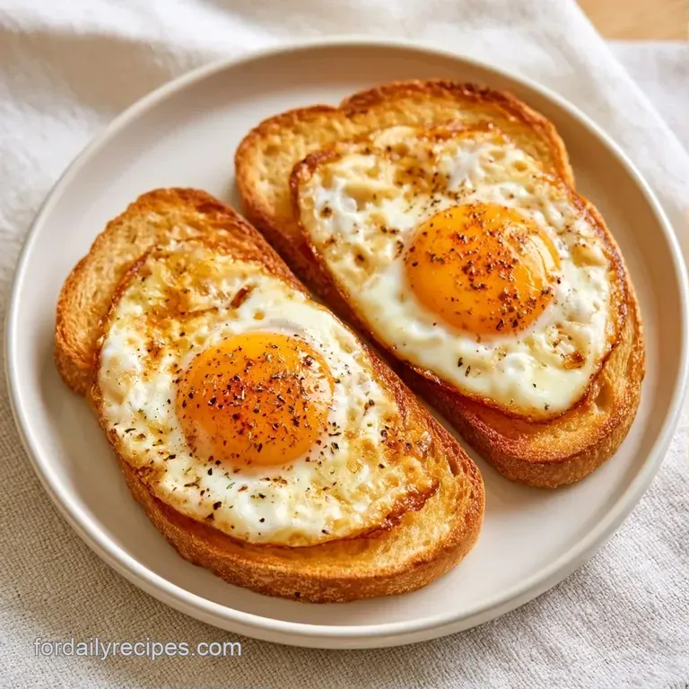 Golden toasted sourdough topped with glossy eggs, sprinkled with cracked black pepper and fresh green chives.
