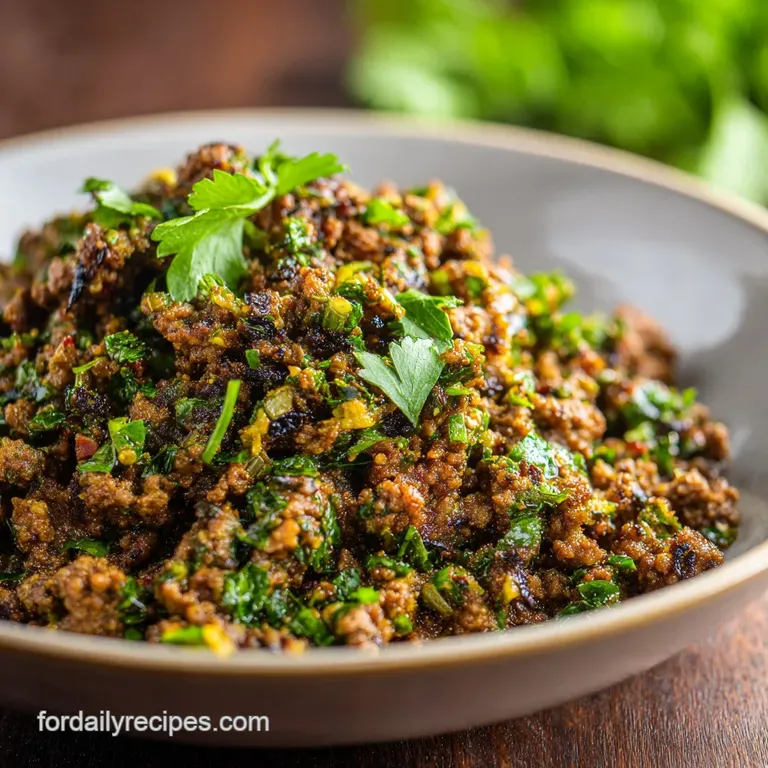 Ground Beef with Garlic and Herbs