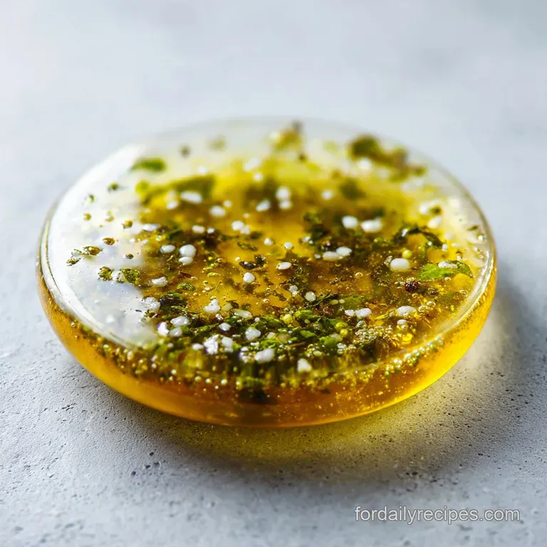 A small glass carafe of golden vinaigrette beside a bowl of crisp cucumbers, kalamata olives, and feta cheese.