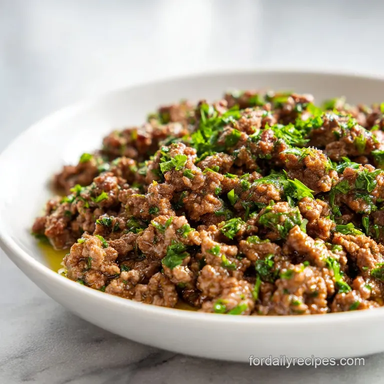 Ground Beef Dinner Idea with Garlic and Herbs