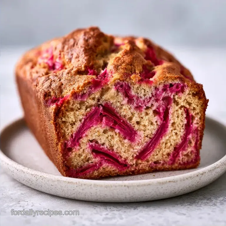 Moist Healthy Yogurt Rhubarb Bread